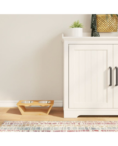 Bols surélevés pour chiens 35,5x18x10,5 cm bambou | Mobilier & Déco