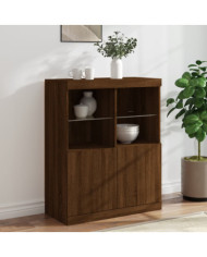 Buffet avec lumières LED chêne marron 81x37x100 cm | Mobilier & Déco