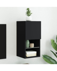 Meuble TV avec lumières LED noir 30,5x30x60 cm | Mobilier & Déco