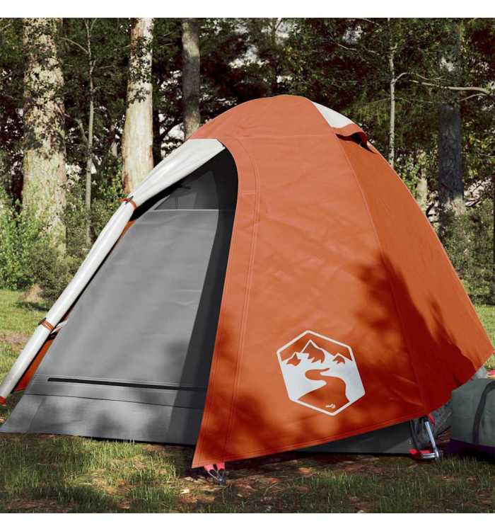 Tente de camping à dôme 2 personnes orange imperméable | Mobilier & Déco