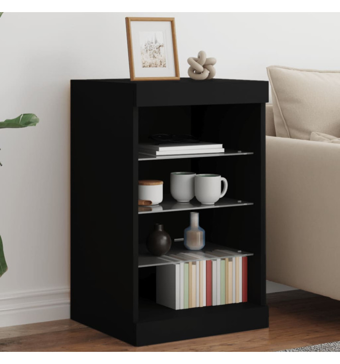 Buffet avec lumières LED noir 41x37x67 cm | Mobilier & Déco