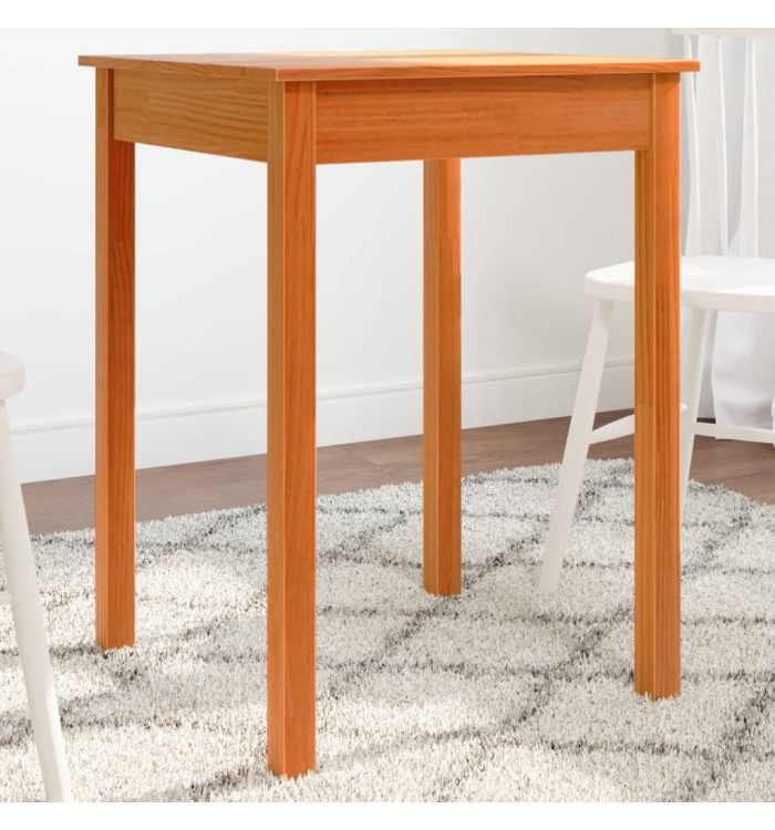 Table à manger cire marron 55x55x75 cm bois massif de pin | Mobilier & Déco