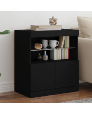 Buffet avec lumières LED noir 60x37x67 cm | Mobilier & Déco