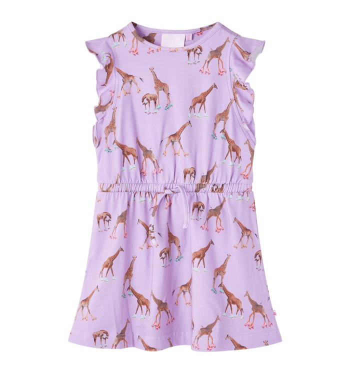 Robe enfant manches à volants cordon de serrage lila 92 | Mobilier & Déco