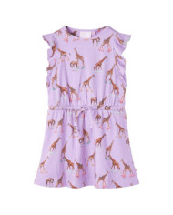 Robe enfant manches à volants cordon de serrage lila 92 | Mobilier & Déco