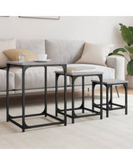 Tables basses gigognes 3 pcs sonoma gris bois d'ingénierie | Mobilier & Déco