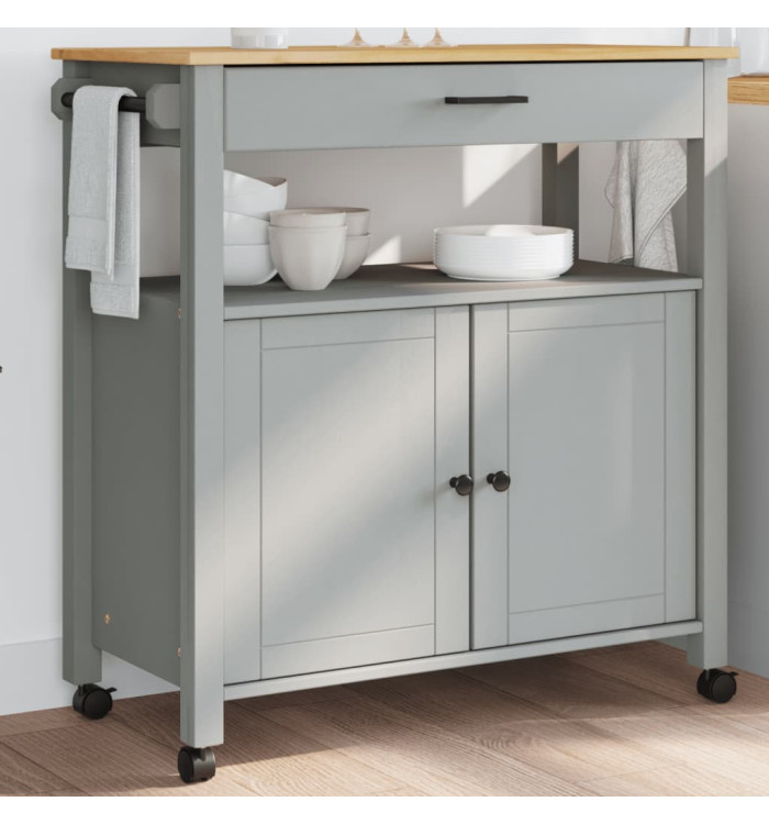 Chariot de cuisine MONZA 84x40x90 cm bois massif de pin | Mobilier & Déco