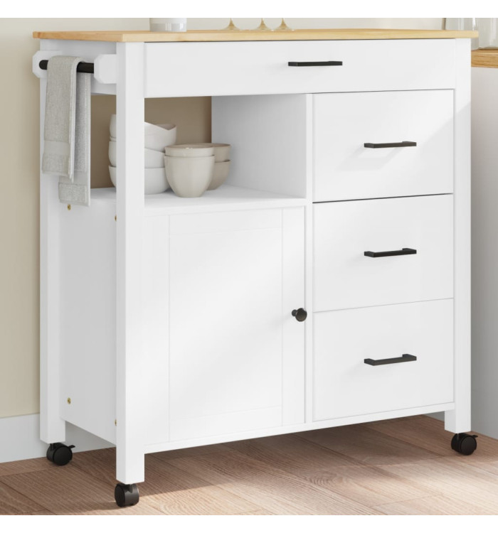 Chariot de cuisine MONZA 84x40x90 cm bois massif de pin | Mobilier & Déco