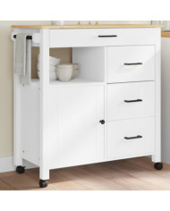 Chariot de cuisine MONZA 84x40x90 cm bois massif de pin | Mobilier & Déco