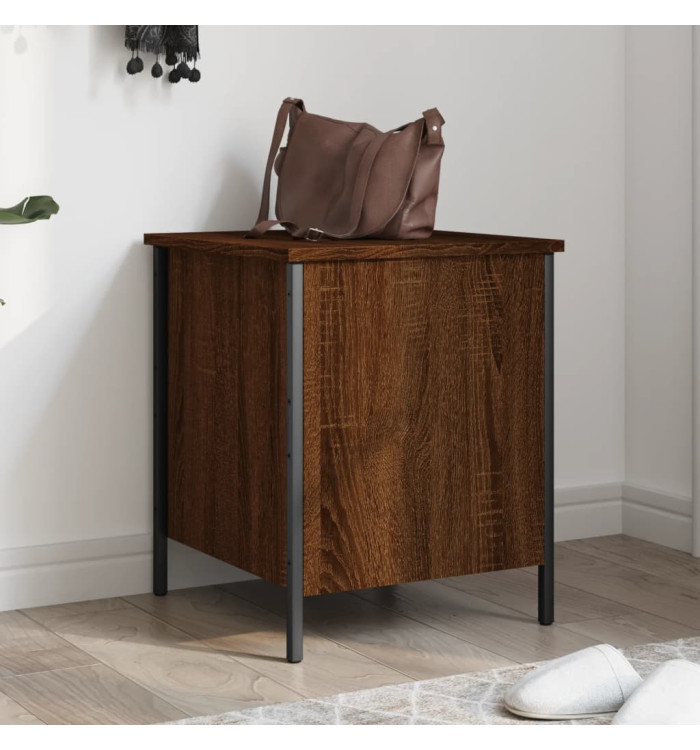 Banc de rangement chêne marron 40x42,5x50 cm bois d'ingénierie | Mobilier & Déco