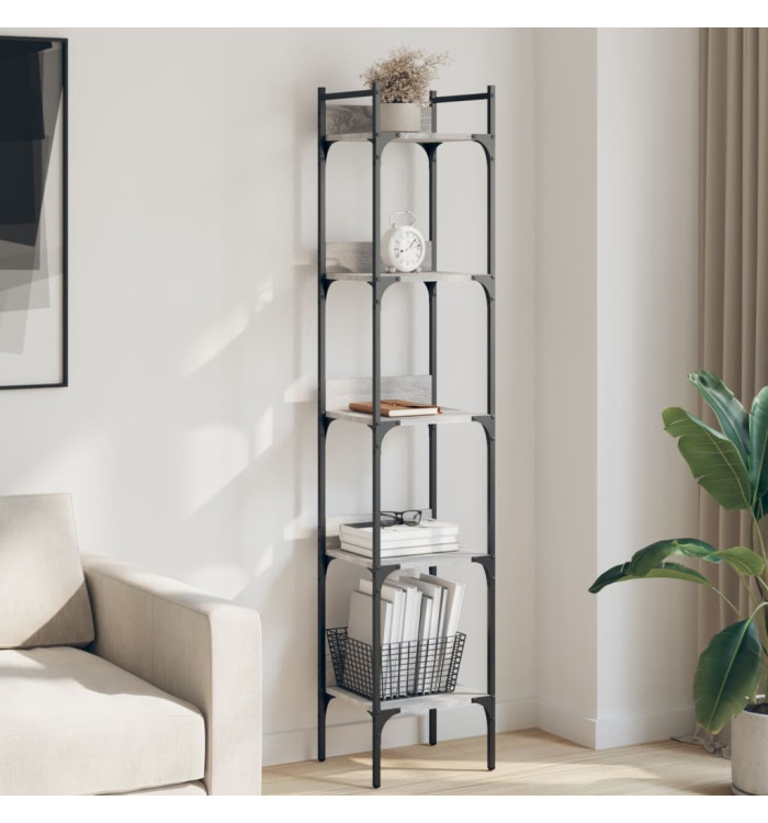 Bibliothèque 5 niveaux sonoma gris 35x30x174 cm | Mobilier & Déco