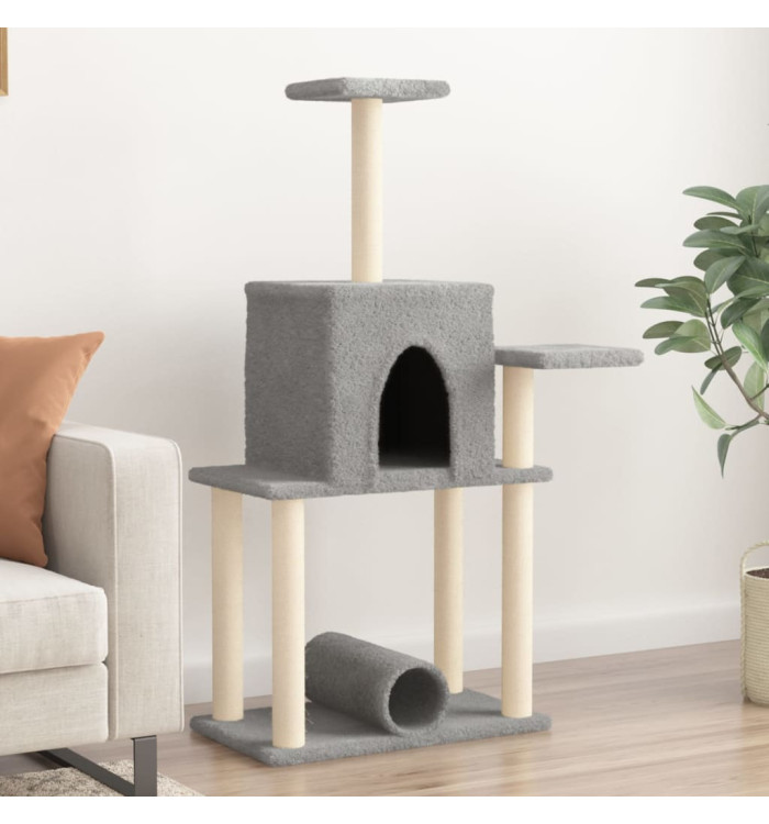 Arbre à chat avec griffoirs en sisal gris clair 122 cm | Mobilier & Déco