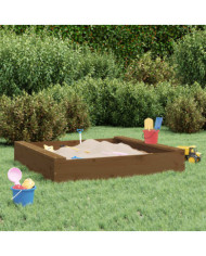 Bac à sable avec sièges marron miel carré bois de pin massif | Mobilier & Déco