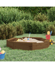 Bac à sable avec sièges marron miel octogone bois de pin massif | Mobilier & Déco