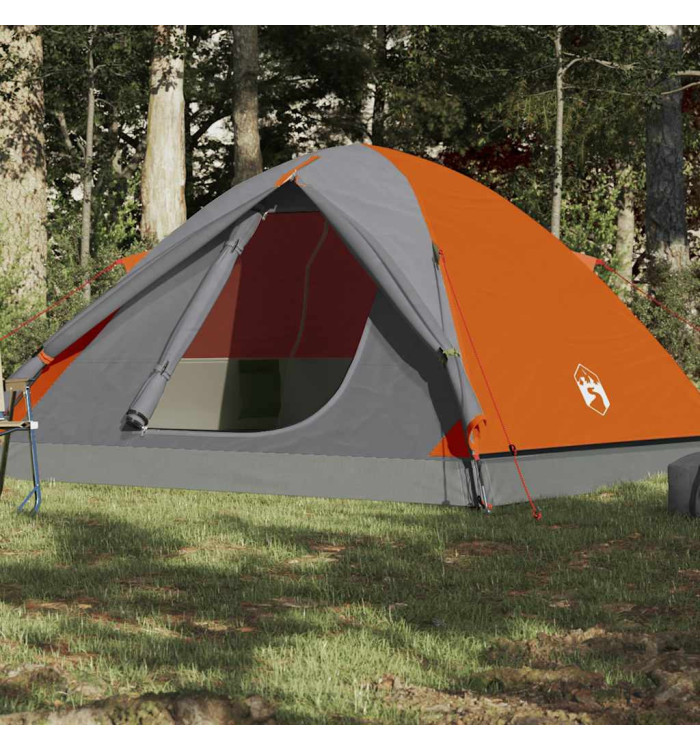 Tente de camping à dôme 3 personnes orange imperméable | Mobilier & Déco