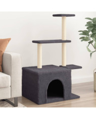 Arbre à chat avec griffoirs en sisal gris foncé 110 cm | Mobilier & Déco