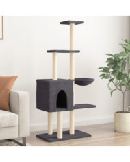 Arbre à chat avec griffoirs en sisal Gris foncé 145 cm | Mobilier & Déco