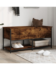 Banc de rangement chêne fumé 100x42,5x47 cm bois d'ingénierie | Mobilier & Déco