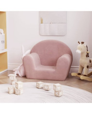 Canapé pour enfants rose peluche douce | Mobilier & Déco