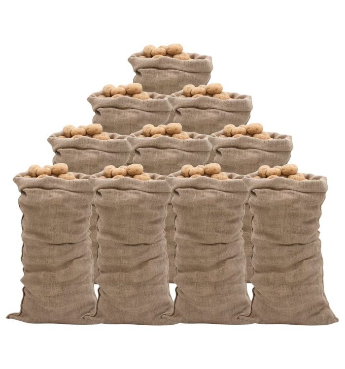 Sacs en jute 10 pcs 65x135 cm 100 % jute 220 g/m² | Mobilier & Déco