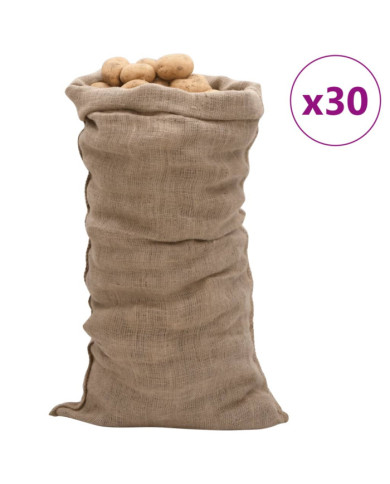 Sacs en jute 30 pcs 65x135 cm 100 % jute 220 g/m² | Mobilier & Déco