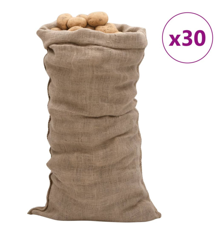 Sacs en jute 30 pcs 65x135 cm 100 % jute 220 g/m² | Mobilier & Déco