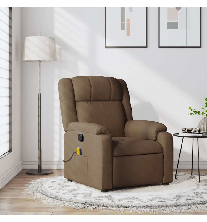 Fauteuil de massage inclinable Marron Tissu | Mobilier & Déco