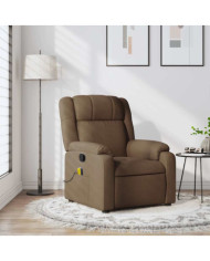 Fauteuil de massage inclinable Marron Tissu | Mobilier & Déco