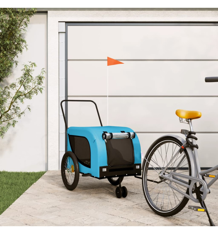 Remorque de vélo pour animaux de compagnie bleu et noir | Mobilier & Déco