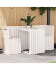 Set de balcon 2 places blanc bois de pin massif | Mobilier & Déco