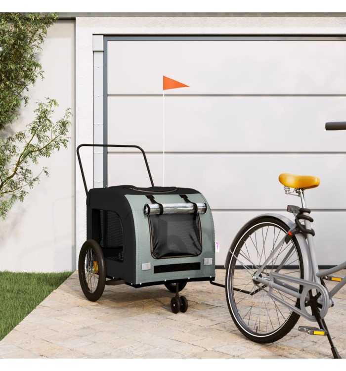 Remorque de vélo pour animaux de compagnie noir et gris | Mobilier & Déco