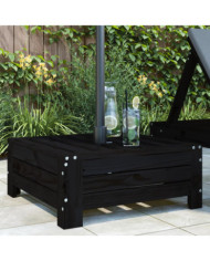Couvercle de base de parasol noir bois massif de pin | Mobilier & Déco
