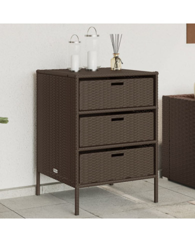 Armoire de rangement de jardin marron 55x59x80cm résine tressée | Mobilier & Déco