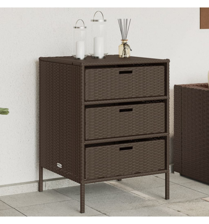 Armoire de rangement de jardin marron 55x59x80cm résine tressée | Mobilier & Déco