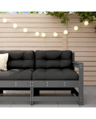 Canapé d'angle de jardin gris bois de pin massif | Mobilier & Déco