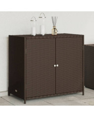 Armoire de rangement de jardin marron 83x45x76cm résine tressée | Mobilier & Déco