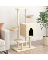 Arbre à chat avec griffoirs en sisal crème 117 cm | Mobilier & Déco