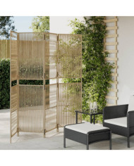 Cloison de séparation 4 panneaux beige résine tressée | Mobilier & Déco