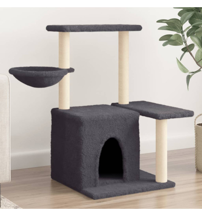 Arbre à chat avec griffoirs en sisal Gris foncé 83 cm | Mobilier & Déco