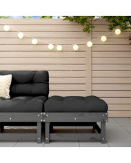 Repose-pied de jardin gris bois de pin massif | Mobilier & Déco