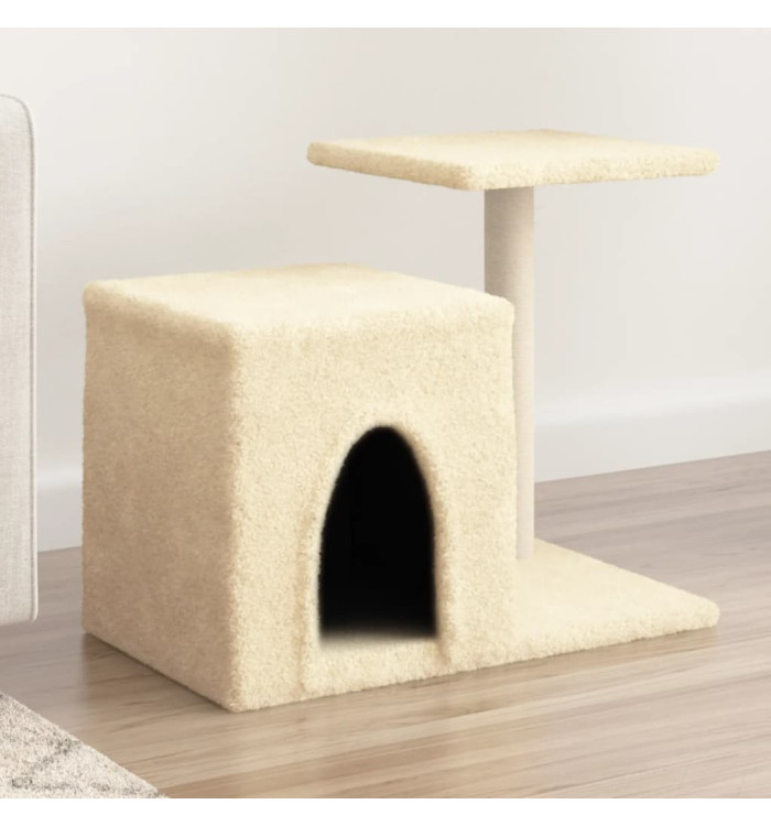 Arbre à chat avec griffoirs en sisal crème 50,5 cm | Mobilier & Déco
