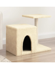 Arbre à chat avec griffoirs en sisal crème 50,5 cm | Mobilier & Déco