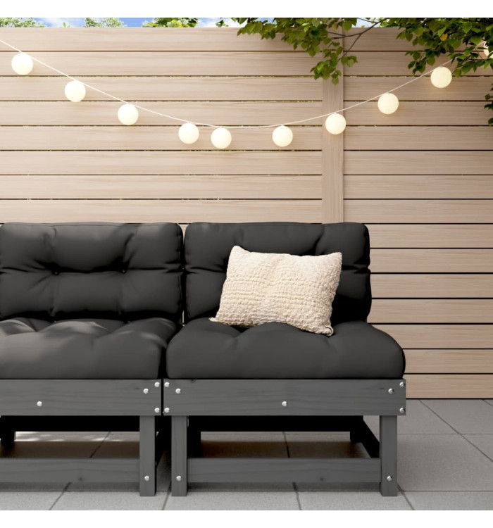 Canapé central de jardin gris bois de pin massif | Mobilier & Déco