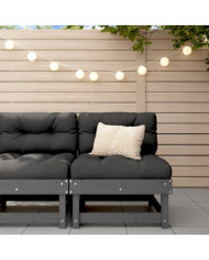 Canapé central de jardin gris bois de pin massif | Mobilier & Déco