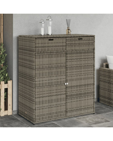 Armoire de rangement de jardin gris 105x55x113cm résine tressée | Mobilier & Déco