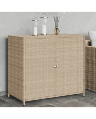 Armoire de rangement de jardin beige 83x45x76 cm résine tressée | Mobilier & Déco