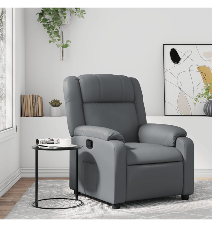 Fauteuil inclinable Gris Similicuir | Mobilier & Déco