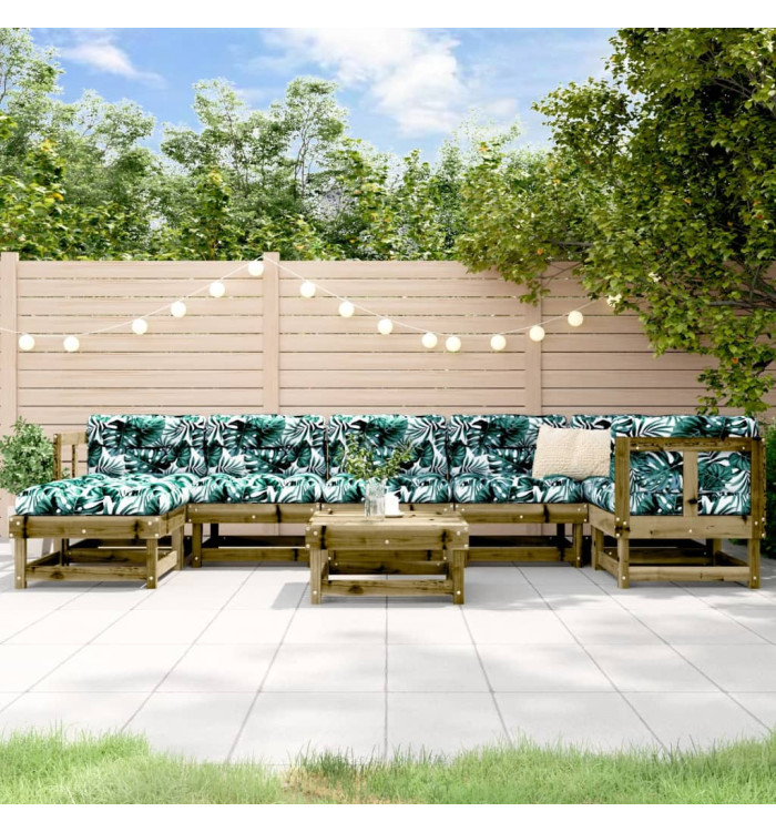 Salon de jardin 8 pcs bois de pin imprégné | Mobilier & Déco