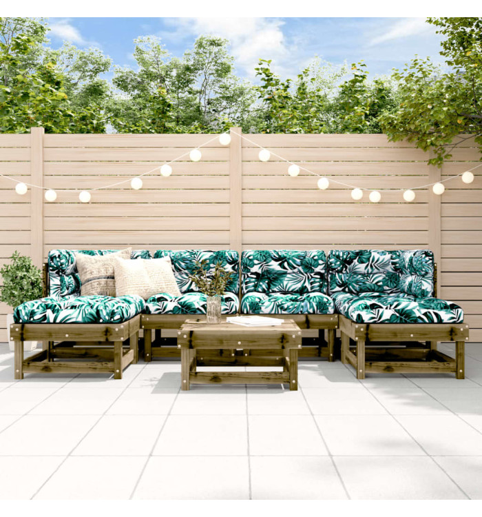 Salon de jardin 7 pcs bois de pin imprégné | Mobilier & Déco