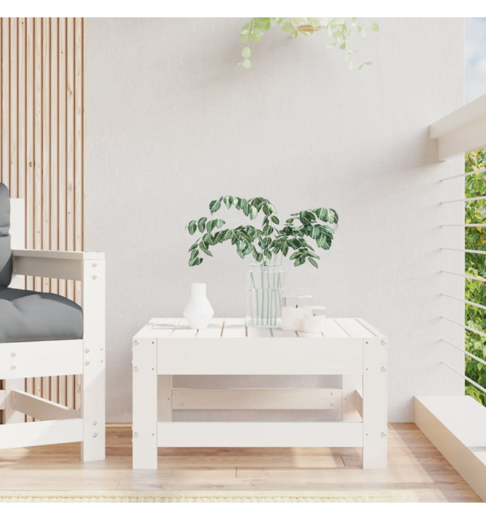 Repose-pied de jardin blanc bois de pin massif | Mobilier & Déco